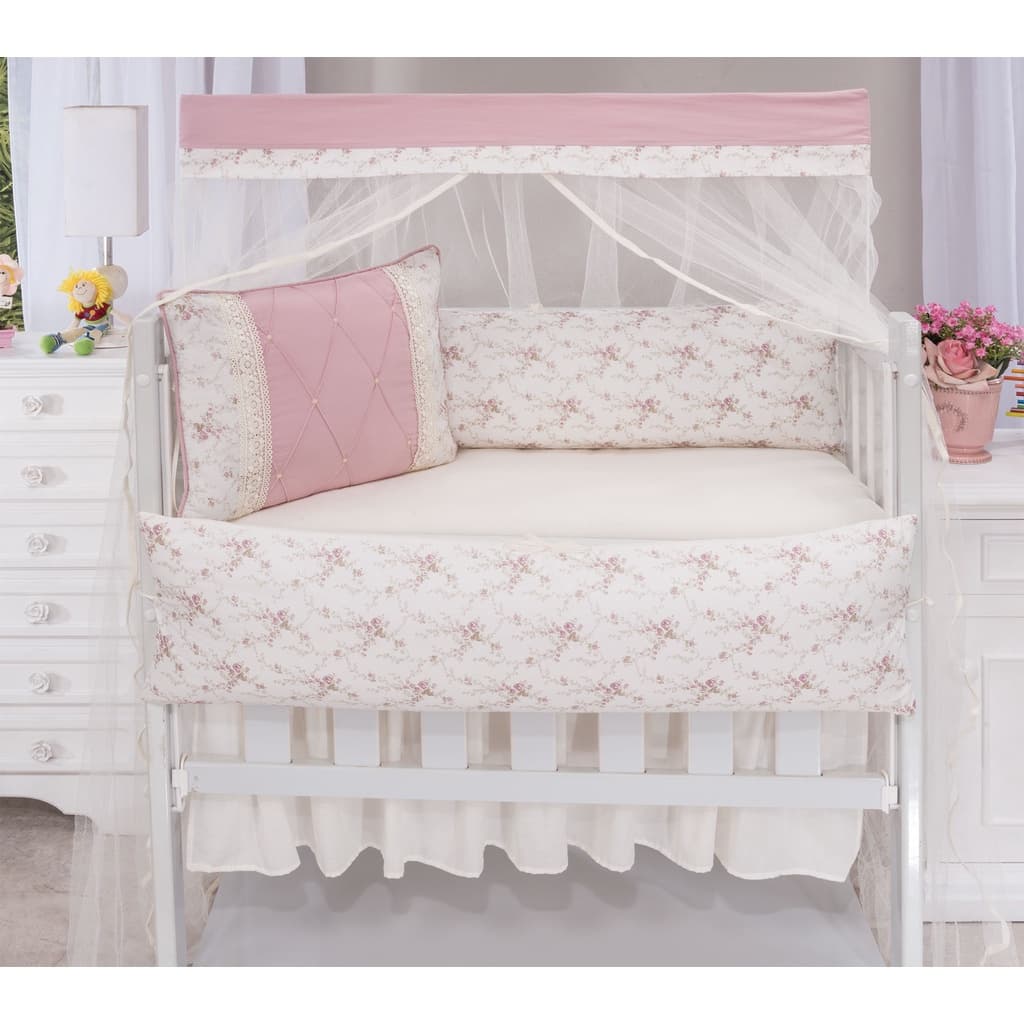 Kit Mini Berço Duas Laterais Luxo Menina