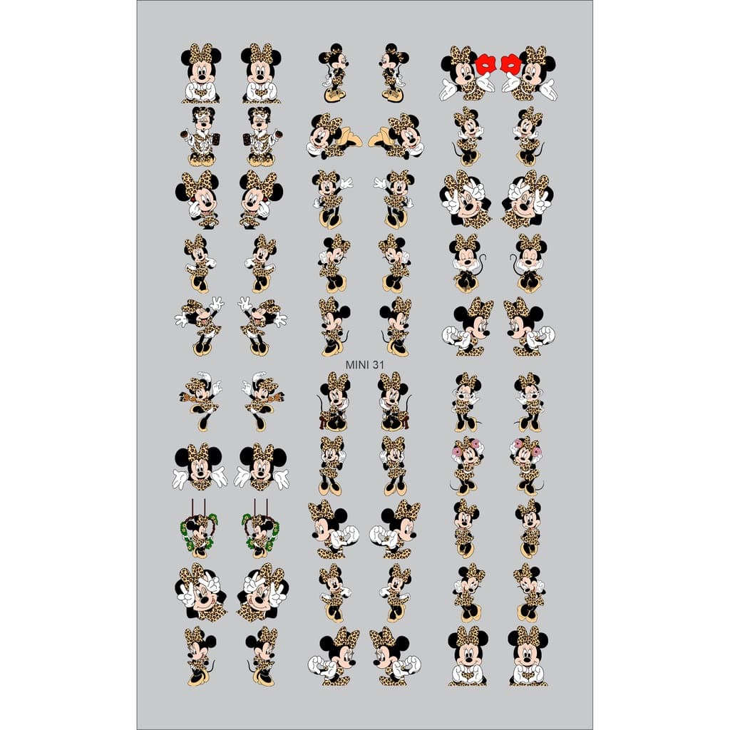 60 Adesivos de Unha 3D Minnie Oncinha PRÉ PRONTO - modelo MINI 31