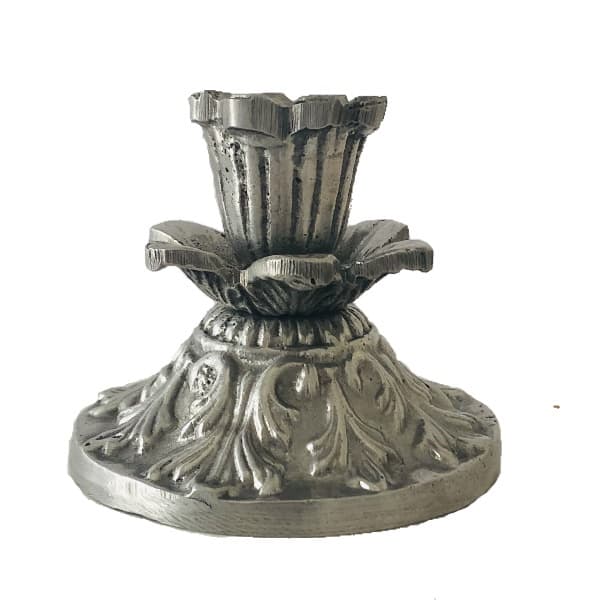 Castiçal Uma Vela Pequeno 7 Cm Alumínio Polido Decoração