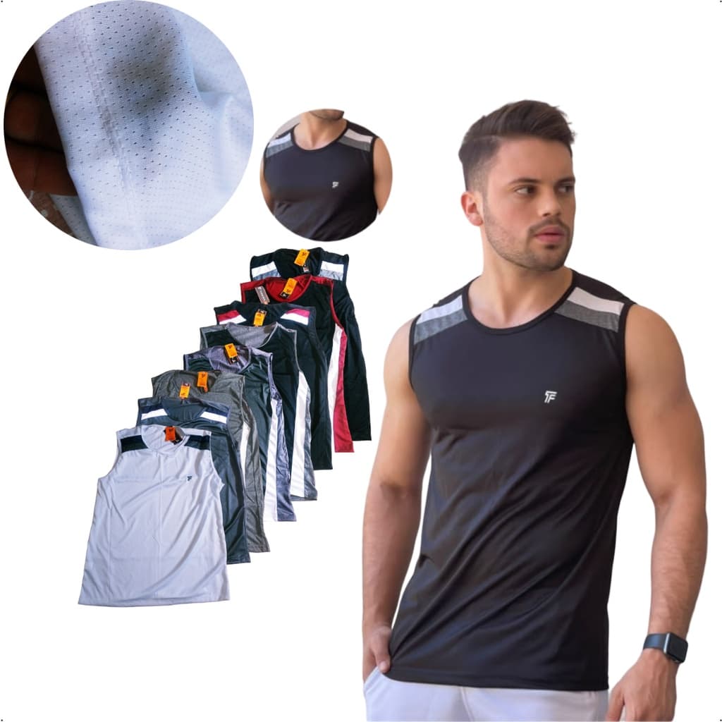 Regata Machão Masculina,Tecido Furadinho Respirável, Academia Dry Fitness Envio Imediato