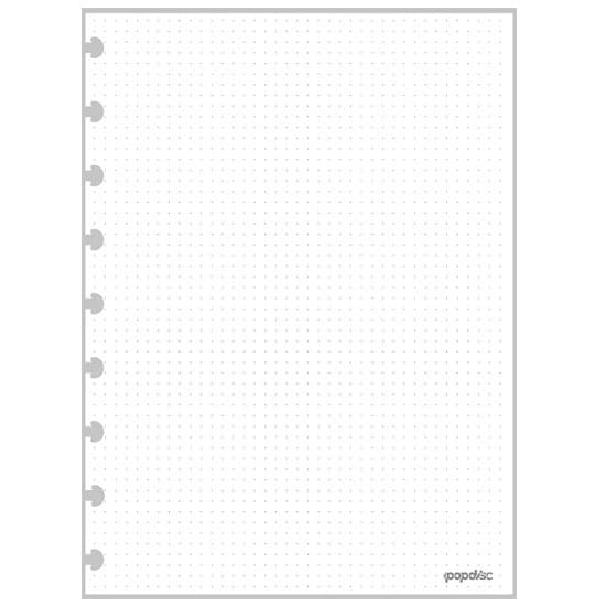 Refil para Caderno de Disco Inteligente Médio Pontilhado Com 50 Folhas Pop Disc