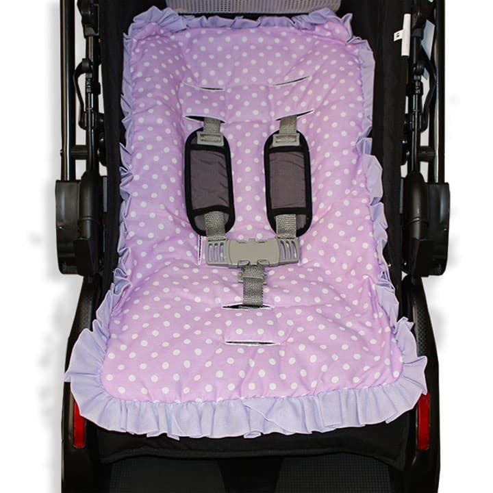 Capa para Carrinho de Bebê, Poá Lilás, Menina, Tamanho Universal, Capa Acolchoada, Fácil de Lavar