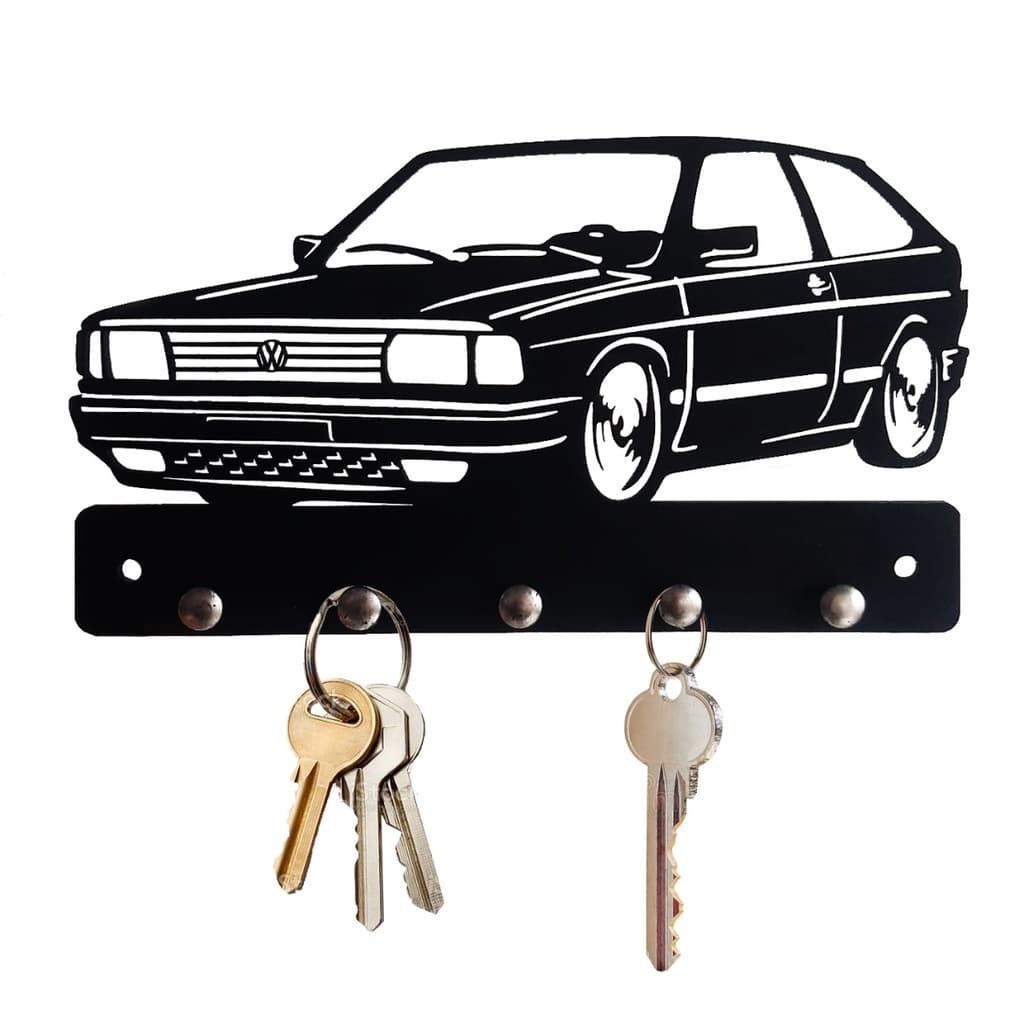 Porta Chave MDF Gol Quadrado Ap 20 cm Quadro Decorativo Vasado Preto