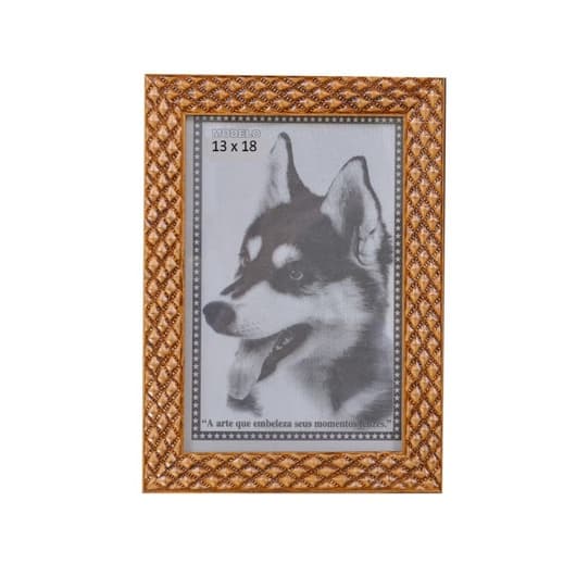 PORTA RETRATO DOURADO 13X18 PVC MOLDURA ALTO RELEVO