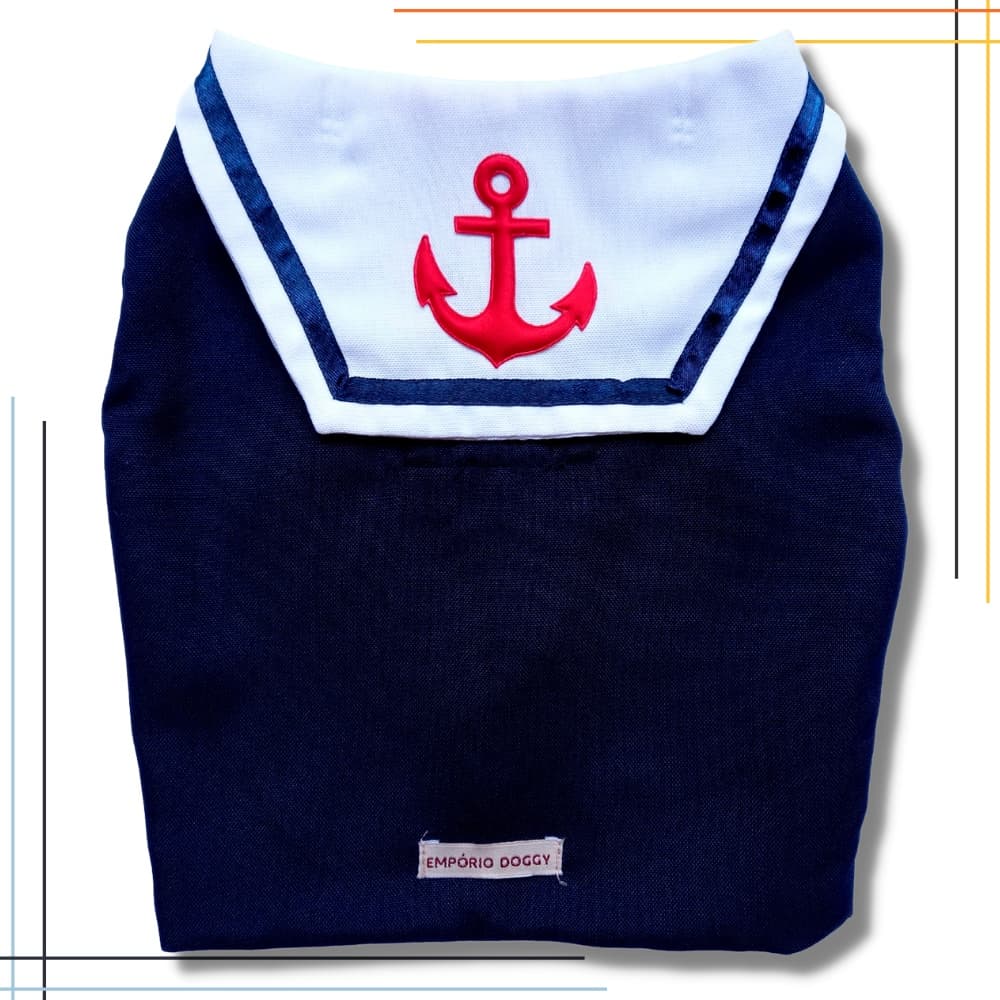 Roupa Pet - Fantasia Marinheiro Carnaval para Cachorro e Gato Tamanhos XPP ao GG