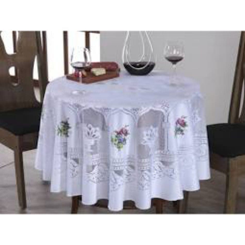 Toalha De Mesa Renda Redonda 4 Cadeiras Com Estampas