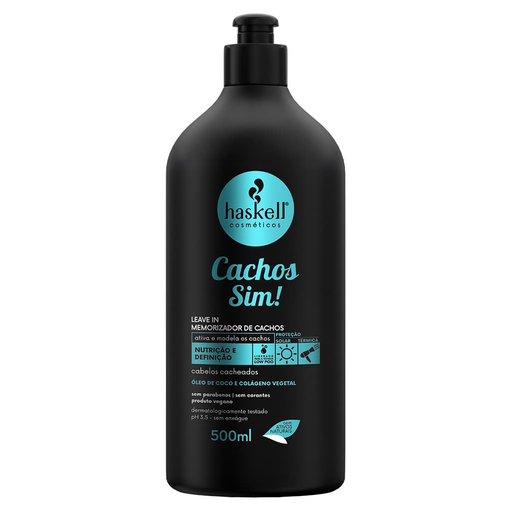 Leave in Cachos Sim Haskell 500ml - Modelador de Cachos
