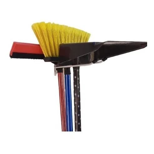Suporte Para Vassoura  em Aço Pintura Eletrostática Branco