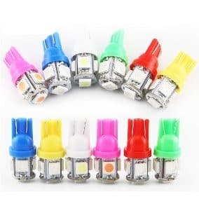 5 - 10 x Lâmpada Pingo T10 5 Leds Placa Mala Teto Farolete
