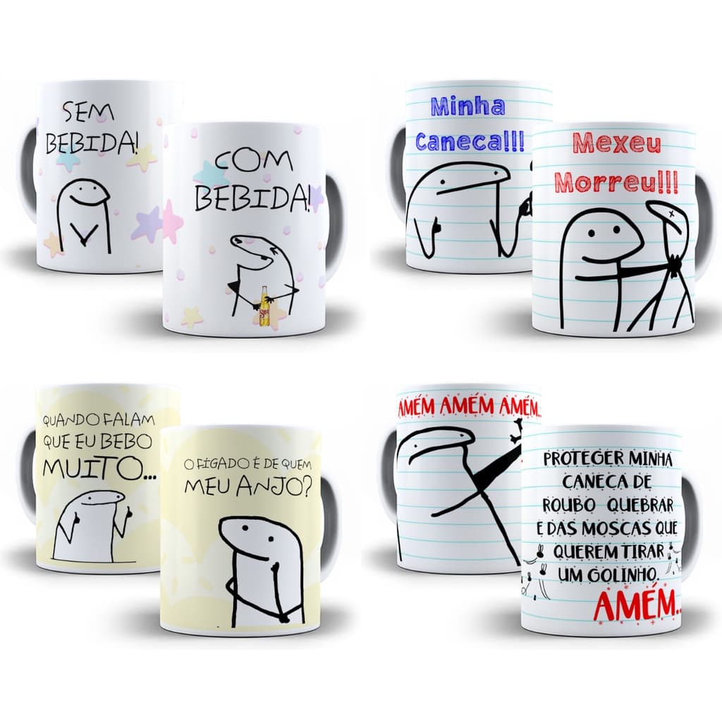 Caneca Flork Personalizado Figurinha Frases Divertida Xícara