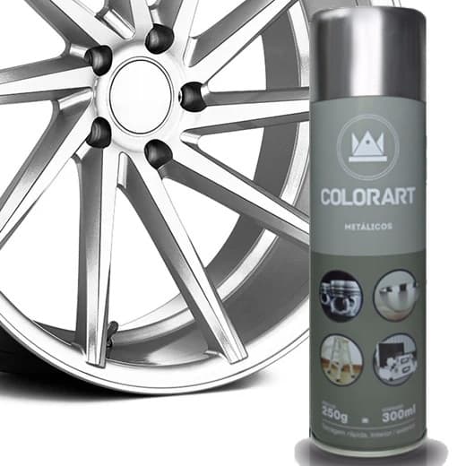 Tinta Spray Cromado Brilhante Para Metalicos Colorart 300ml