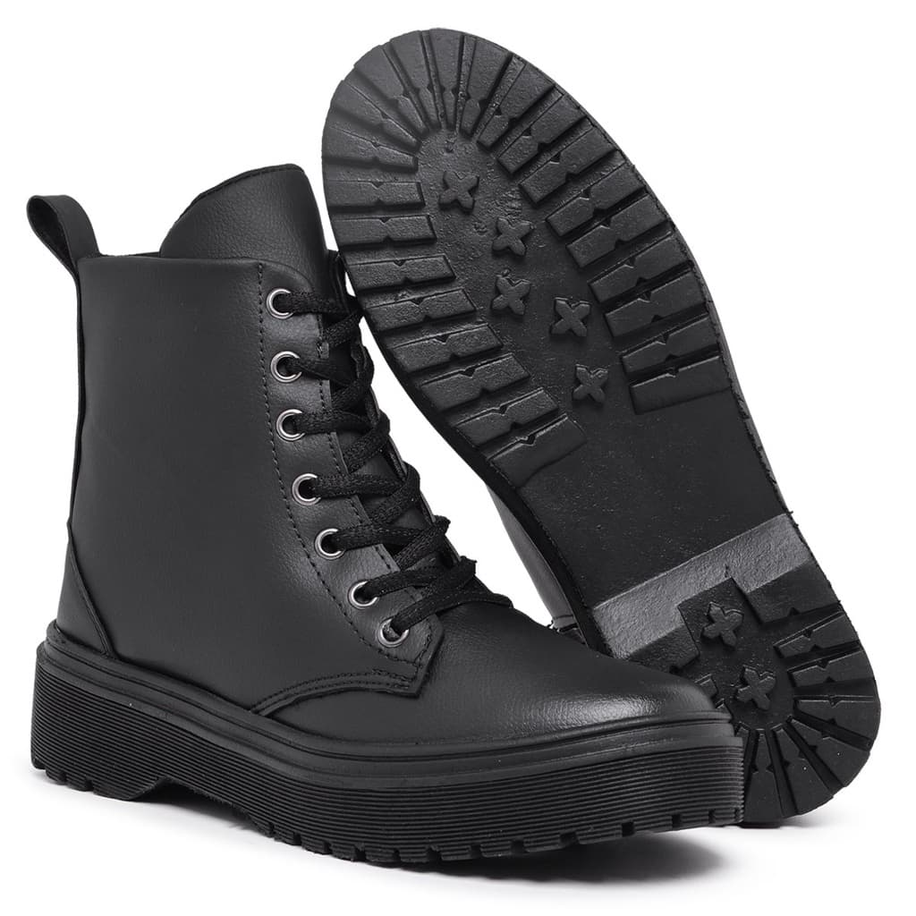 Bota Coturno Galocha Blogueira Feminina Confortável Leve Botinha Strass AL;