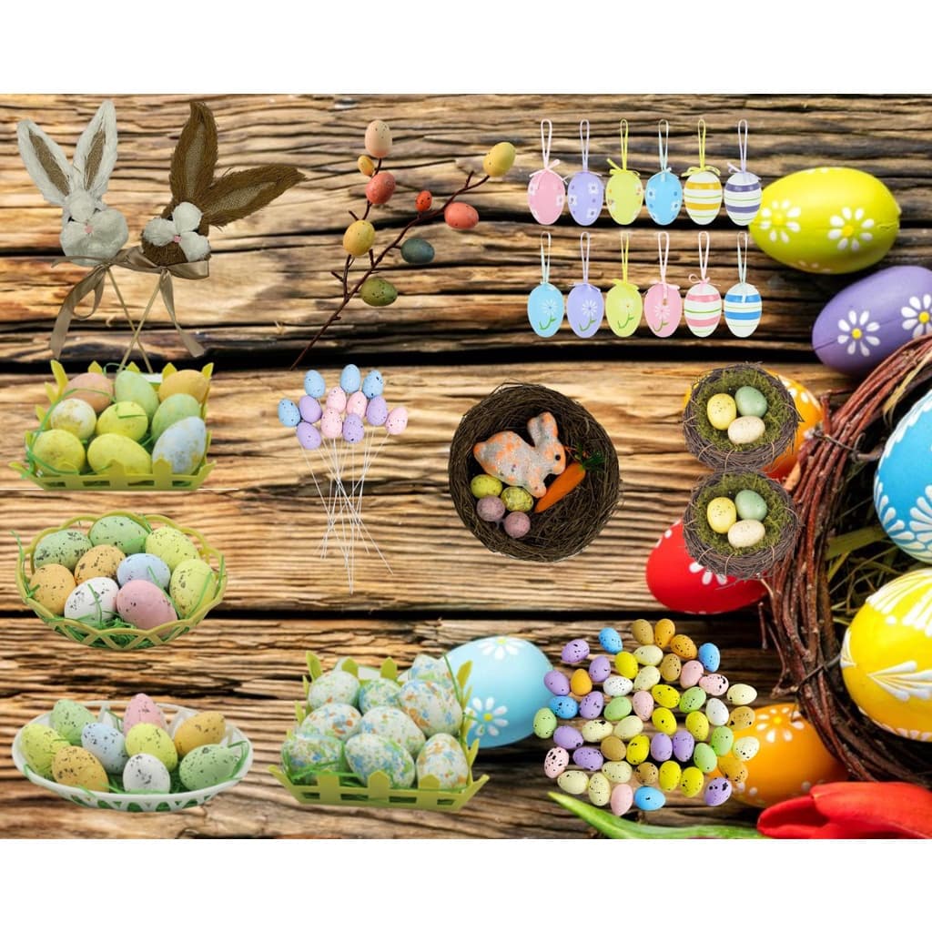 Kit 15 peças Ovos Artifical Em Formato De Pássaros / Ovos De Simulação Para Decoração De Páscoa / Chá De Bebê / Decoração De Festa
