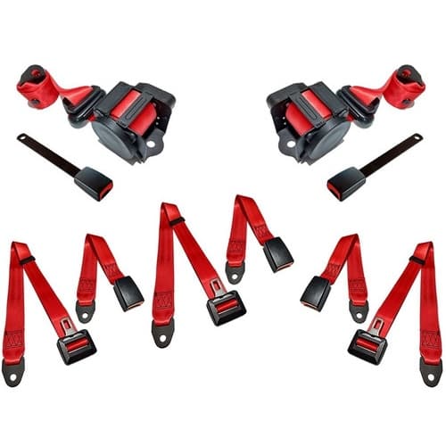 Cinto De Segurança Vermelho Para Fusca Retratil 3 Pontos X
