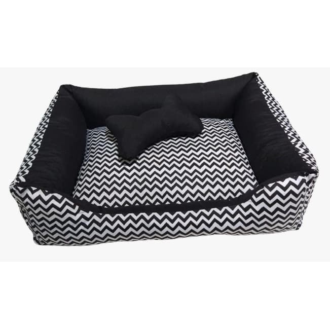 Caminha De Cachorro 70x60 Cama pet Cachorro Cama G Pet Lavavel Chevron Preto Fundo Impermeavel