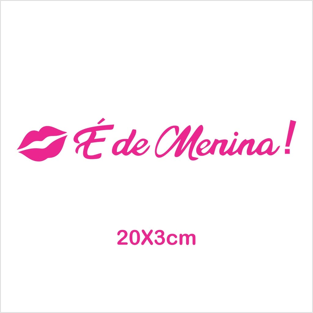 Adesivo É De Menina Beijo Carro Moto Várias Cores Carro Notebook 20x3cm