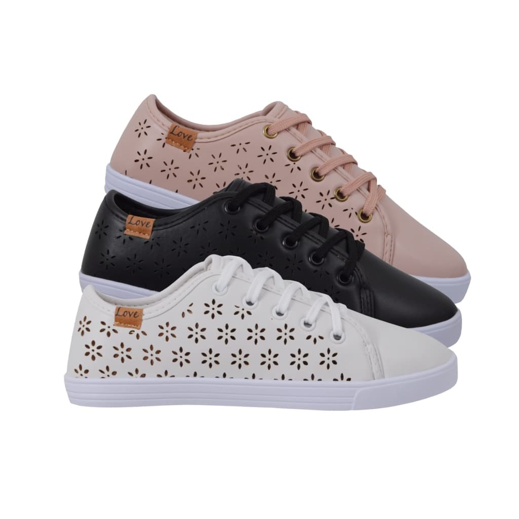 Kit 3 Pares Tênis Feminino Casual Lançamento Leila Soares