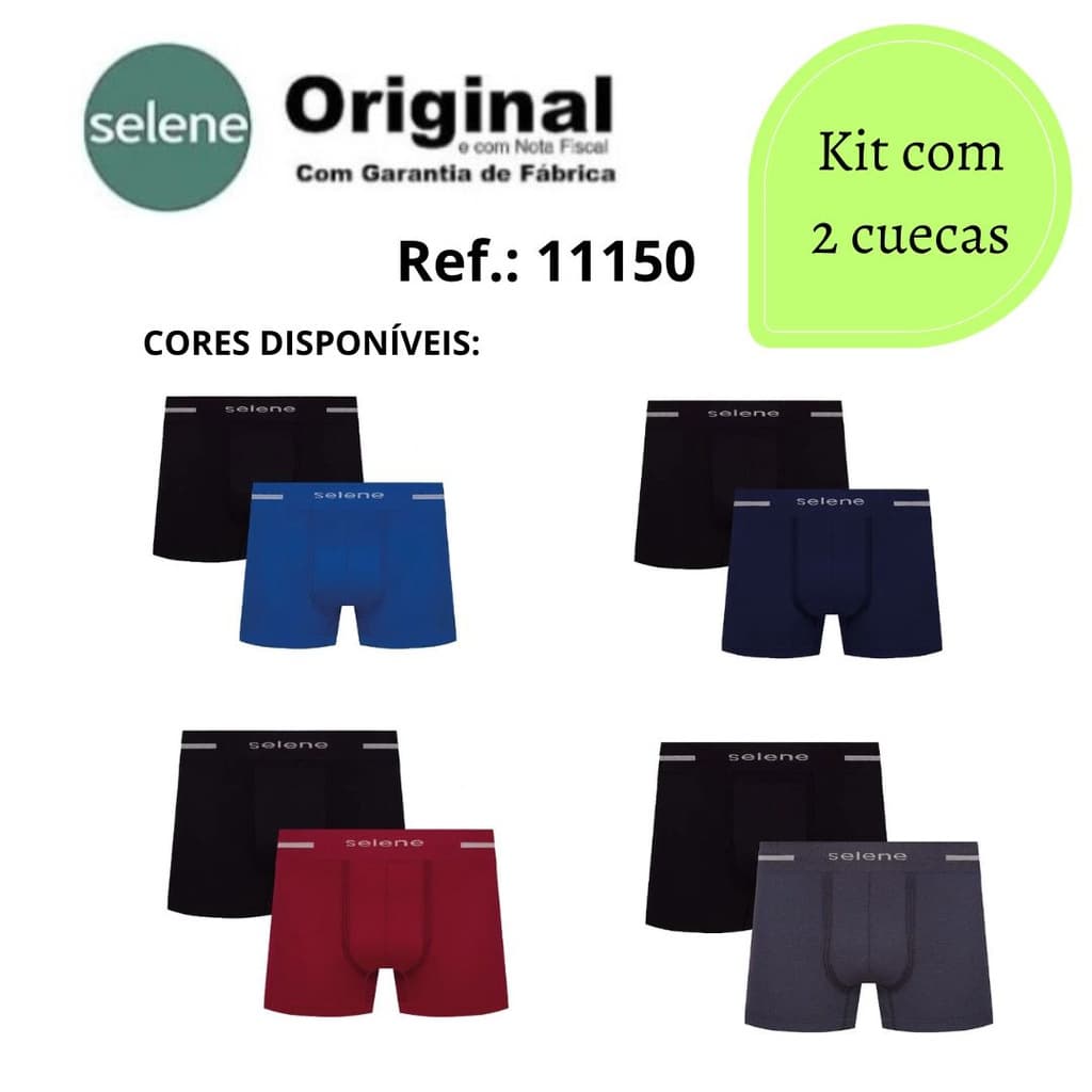 Kit c/ 2 cuecas boxer sem costura Selene Ref.: 11150