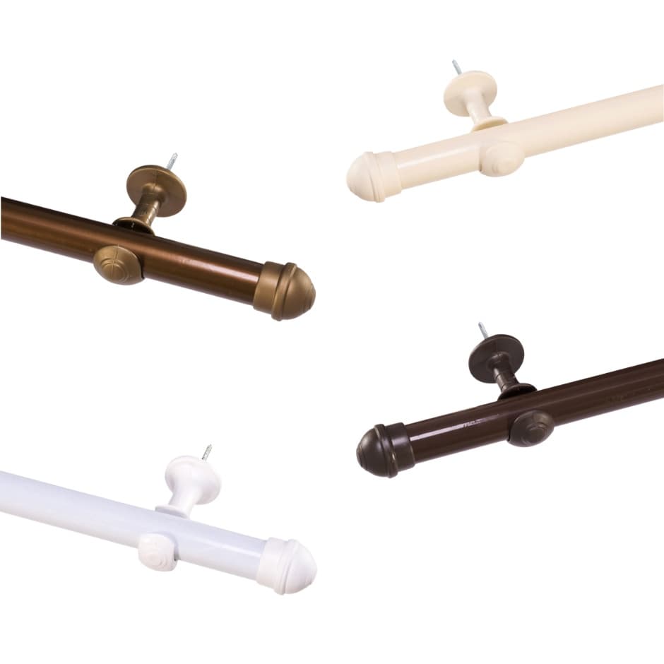 Kit Varão P/ Cortina 2m 28mm Com Acessórios Para Instalação - Várias Cores