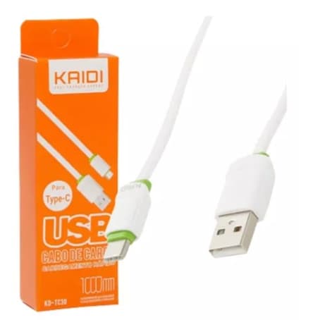 Cabo Carregador Turbo Tipo C Kd-tc30 Rápido Usb