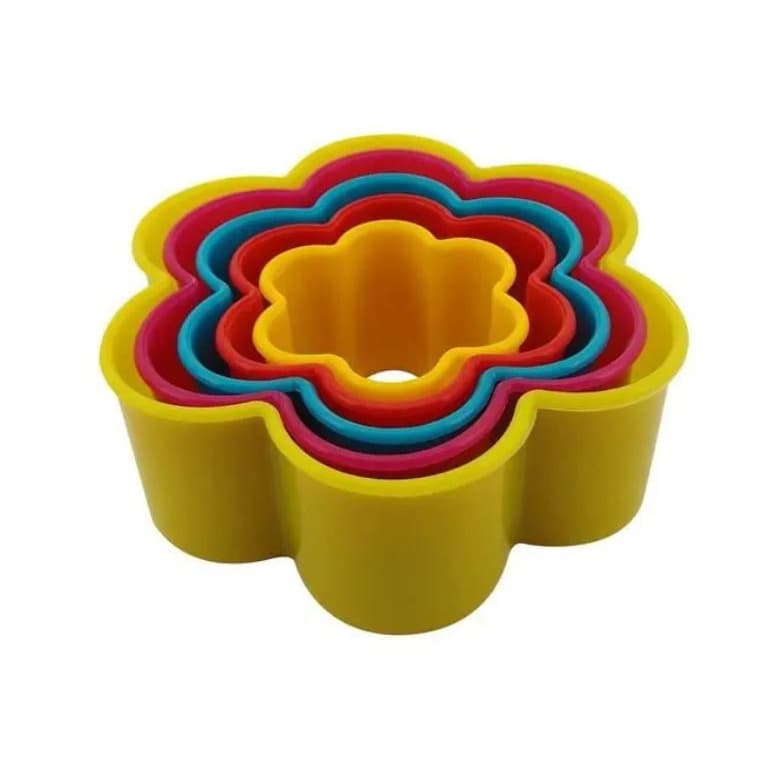Kit 5 Forminhas Cortador Molde Biscoito Pasta Americana Flor