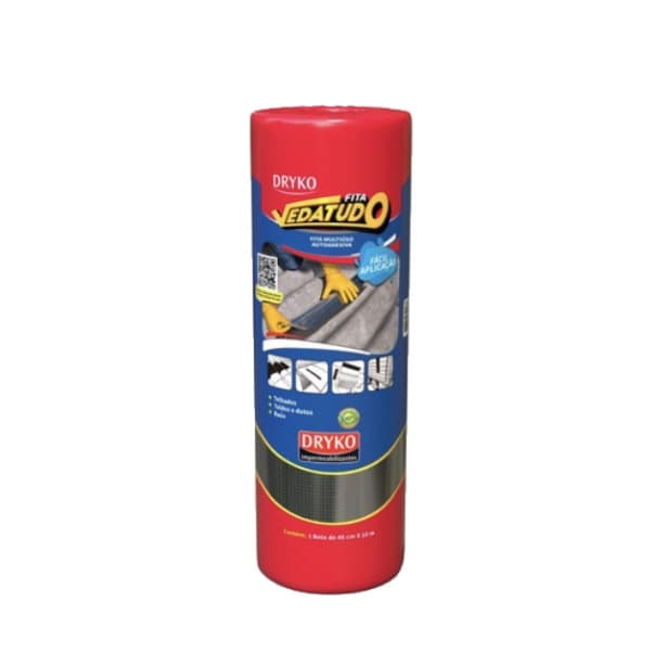 Fita Manta Adesiva 45cm X 10mts Aluminizada Veda Tudo Dryko