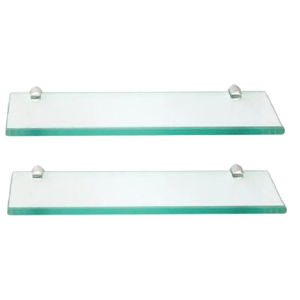 Prateleira de vidro decorativa 30 x 15 kit com 2 unidades