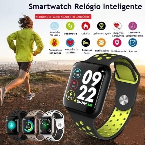 Smartwacht F8 Inteligente Notifica Monitora Saúde,foto D fundo e muito mais