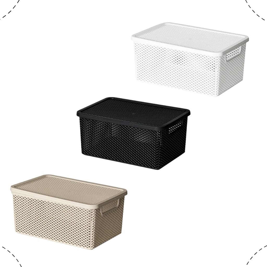 Kit 3 Cesto Caixa Organizadora Empilhável Rattan 6 Litros