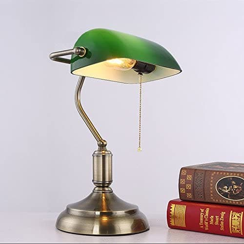 Luminária Inglesa Banqueiro Bronze Envelhecido/Verde