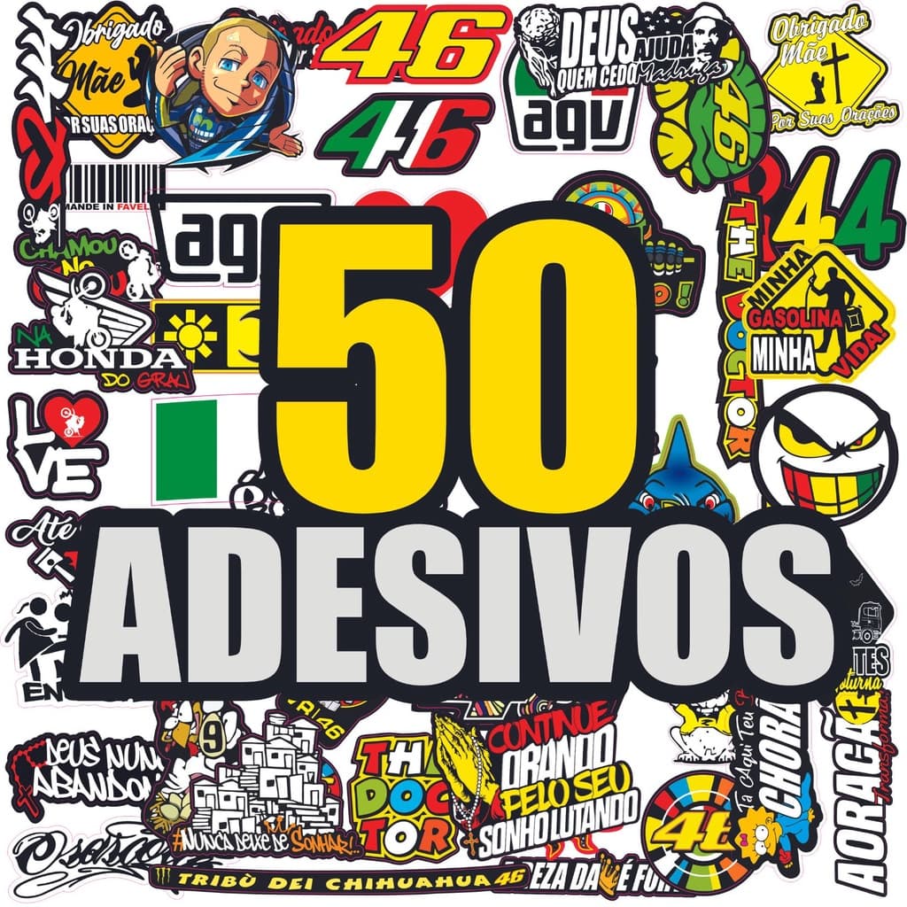 50 Adesivos de Moto Divertidos Para colar em Bike, Capacete, Paralamas, Caixa de Motoboy, Bicicletas