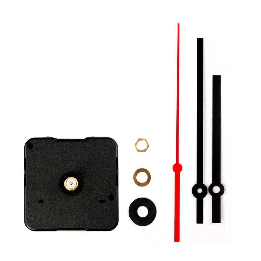 01 Maquina de Relógio de Parede S/ Alça  Tic Tac  13 mm C/ Ponteiros - Mecanismo de Relógio de Parede 13mm