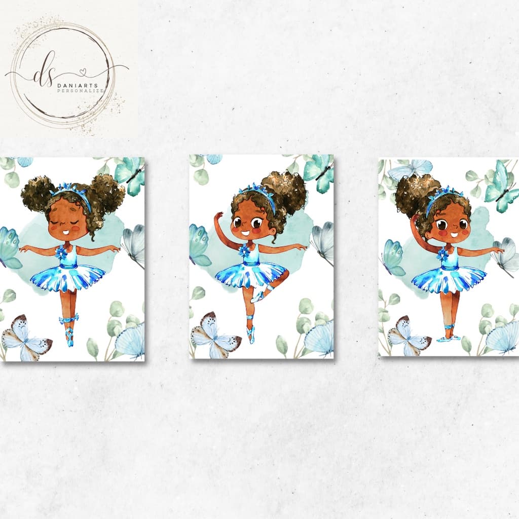 Kit 3 quadros bailarinas 20x28 mdf