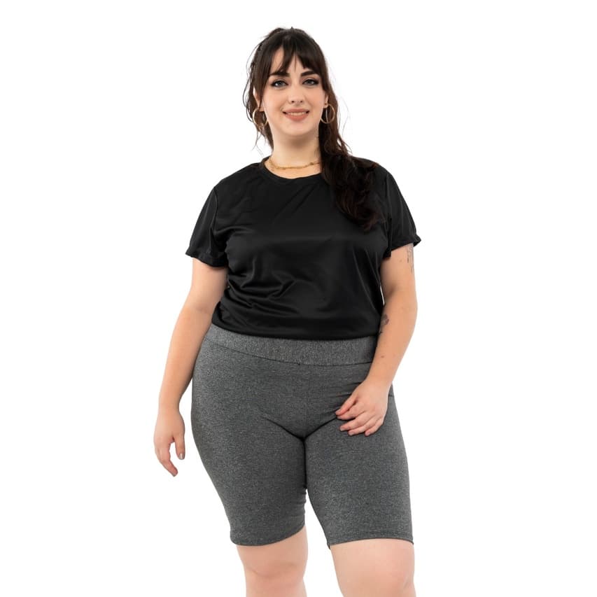 Shorts  Legging Plus Size Bermuda Cintura Alta