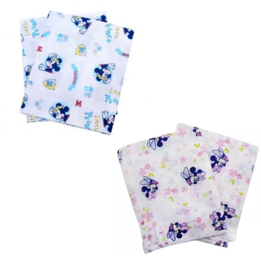 Toalha Fralda Disney Mickey ou Minnie 2 unidades 1,10cm x 70 cm 100% Algodão Minasrey