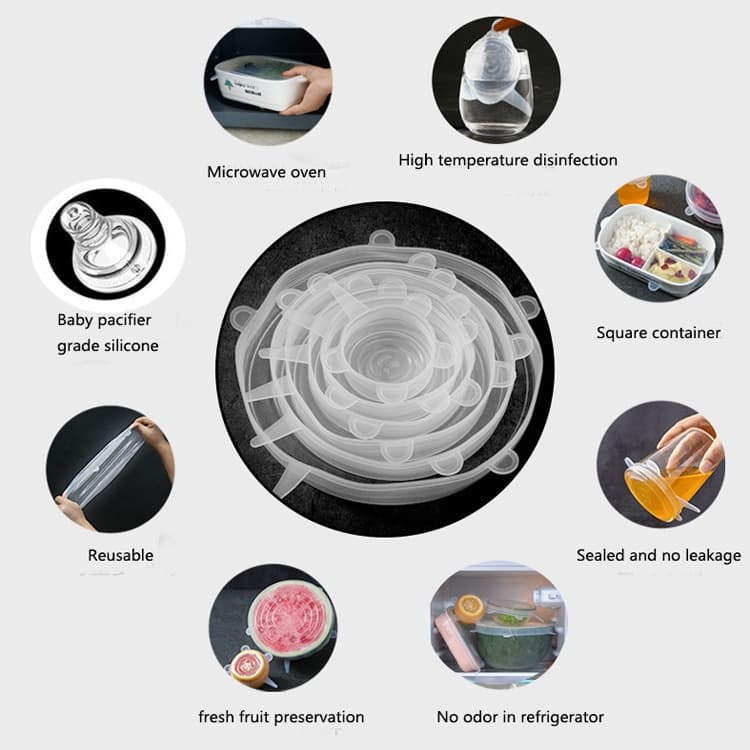 Flexivel Reutilizavel  Tampas Panela Silicone