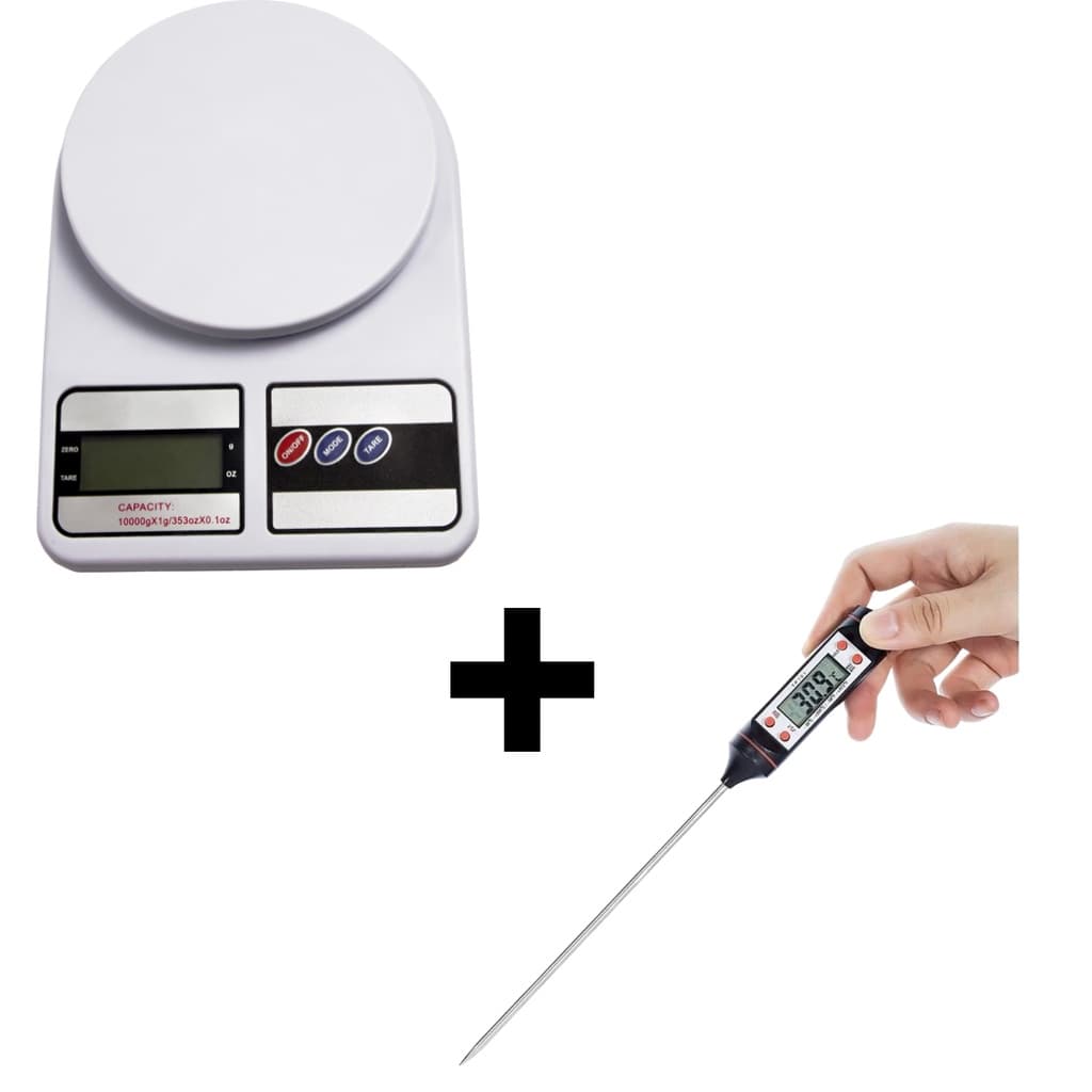 kit Termômetro digital + balança digital cozinha