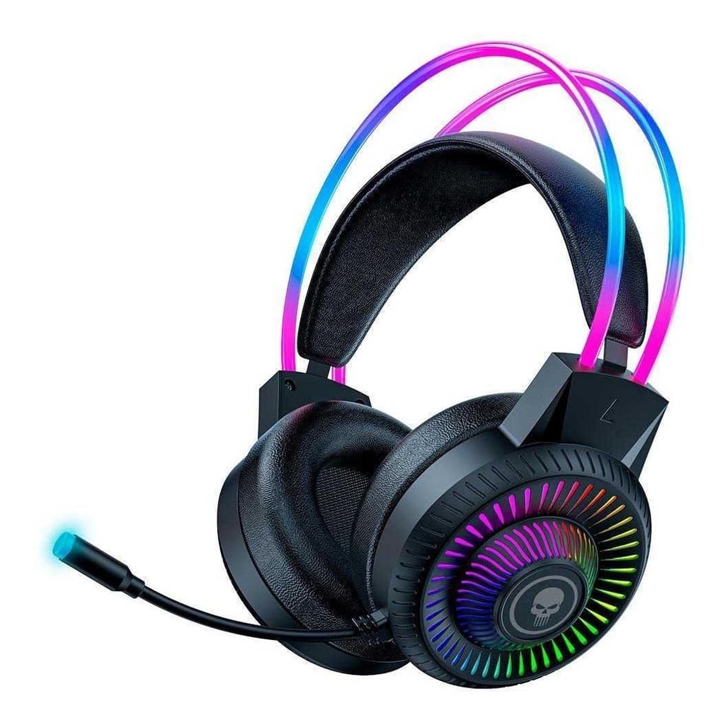 Headset Gamer Bright Over-ear Flame Com Led Rgb 7.1 Usb