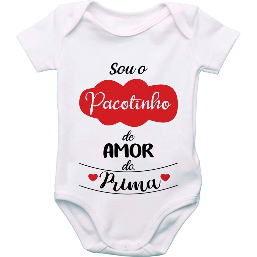 Body de Bebê Personalizado Frases Pacotinho de Amor Prima GB0460