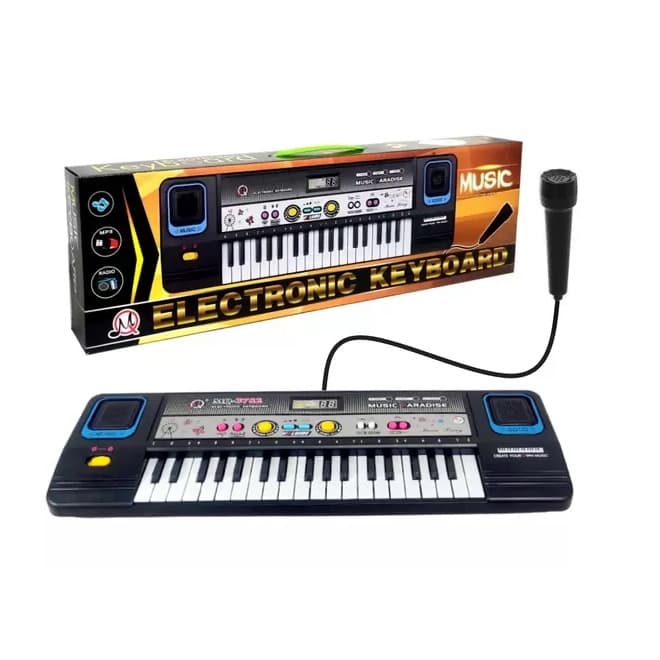 Teclado Elétrico Musical Infantil com microfone e fonte