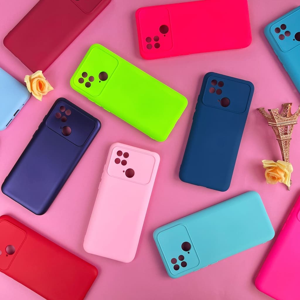 Capinha Para Xiaomi Poco C40/ Redmi 10C Capa Case Silicone Aveludada Colorida Forrada (CF26)