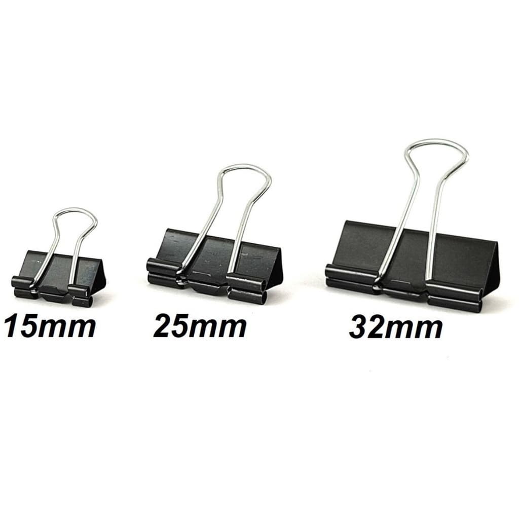 Clips Prendedor Papel Grampo Binder 15mm 25mm 32mm