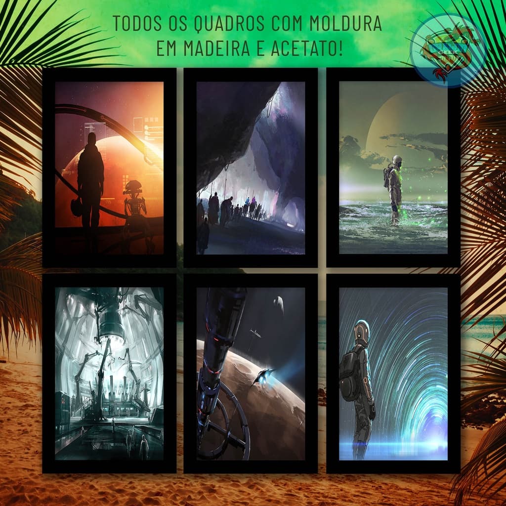 quadros decorativos sala Tema Sci-fi Lote 01 Ficcao Cientifica ciencias cinema
