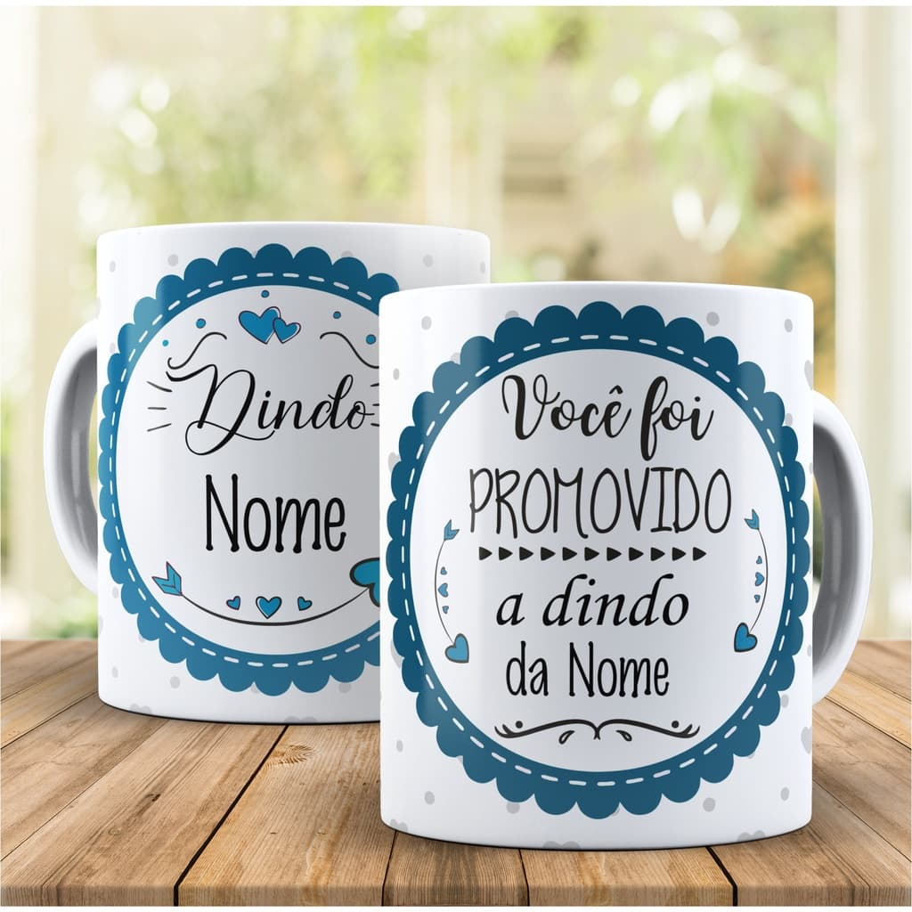 Caneca Dindo e Dinda com nome, frase e foto Personalizada 11