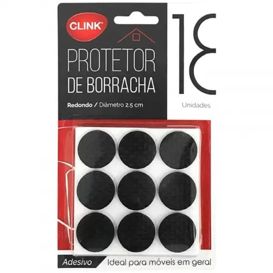 Kit 18 Protetores de Borracha Adesivo Para Moveis redondo 2.5cm Diâmetro