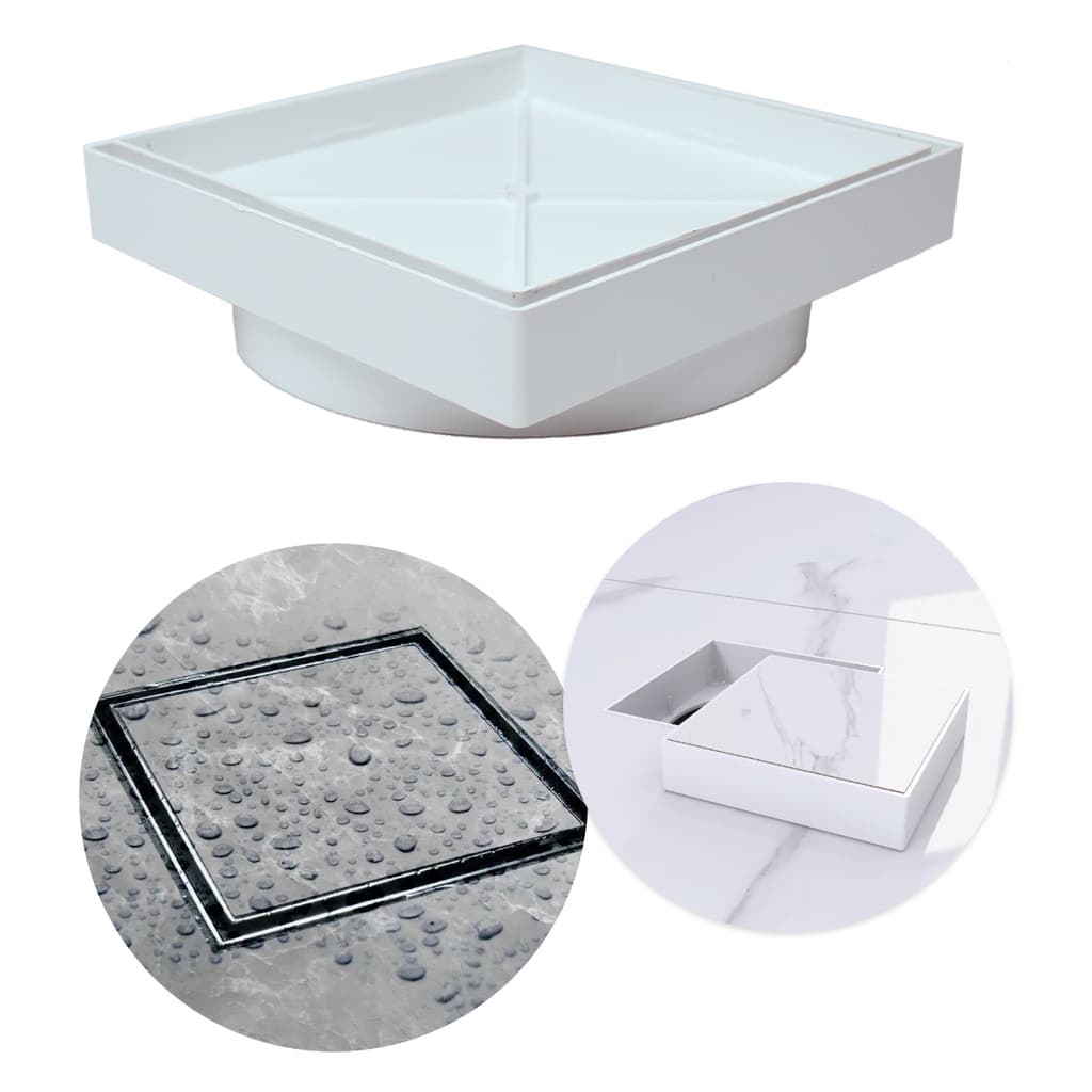 Ralo Oculto Invisível 15x15 cm para Banheiro Seca Piso Porcelanato Inteligente