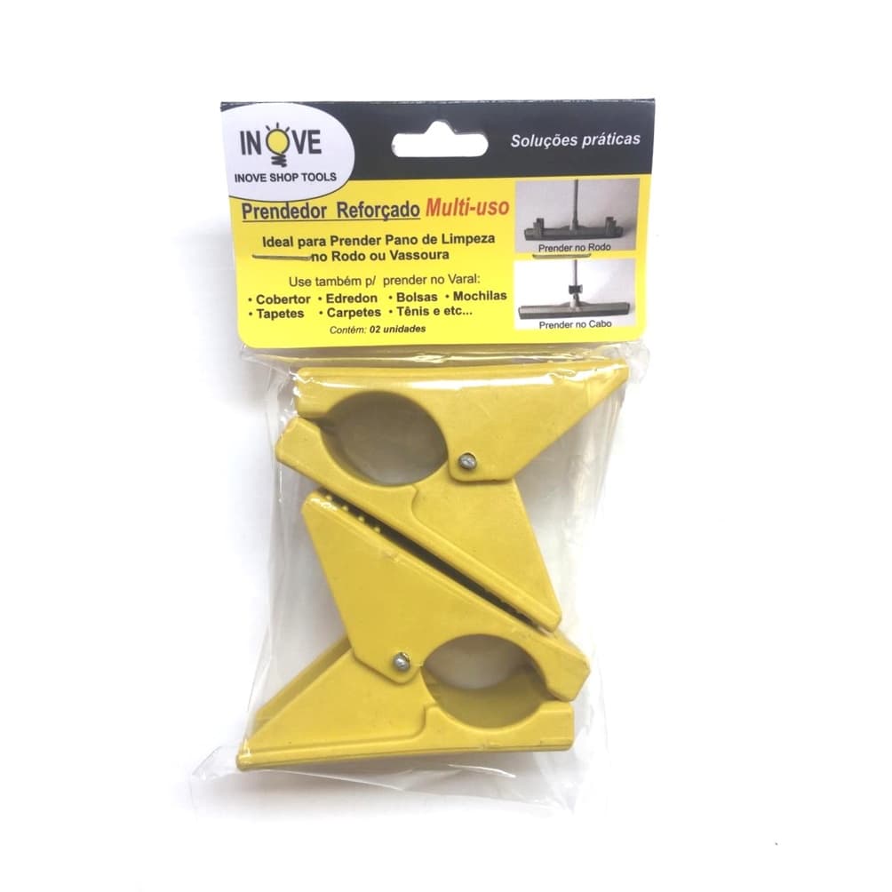 Kit com 02 Prendedor Multiuso para Prender Pano de Limpeza no Rodo