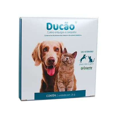 Coleira Antipulgas e Carrapatos Ducão 16g - Para Cães e Gatos