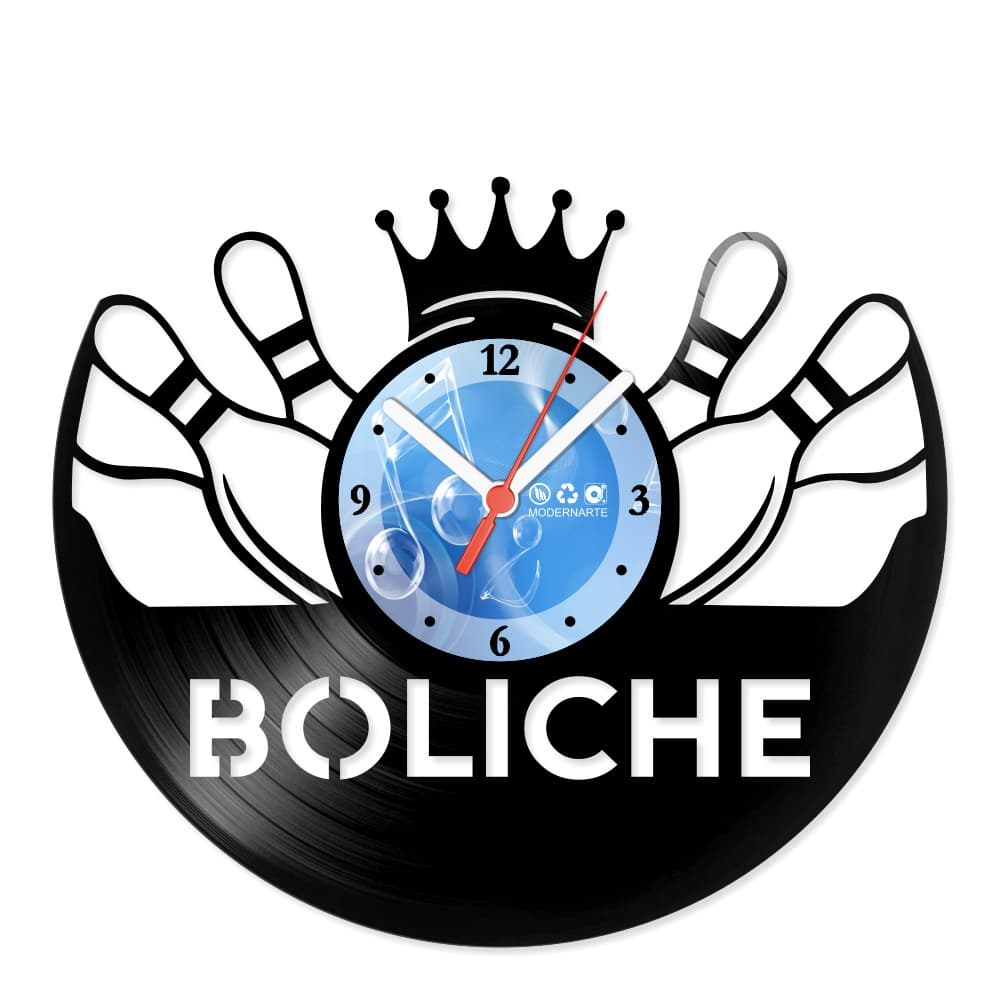 Relógio Decorativo de Parede Vinil Esportes Boliche