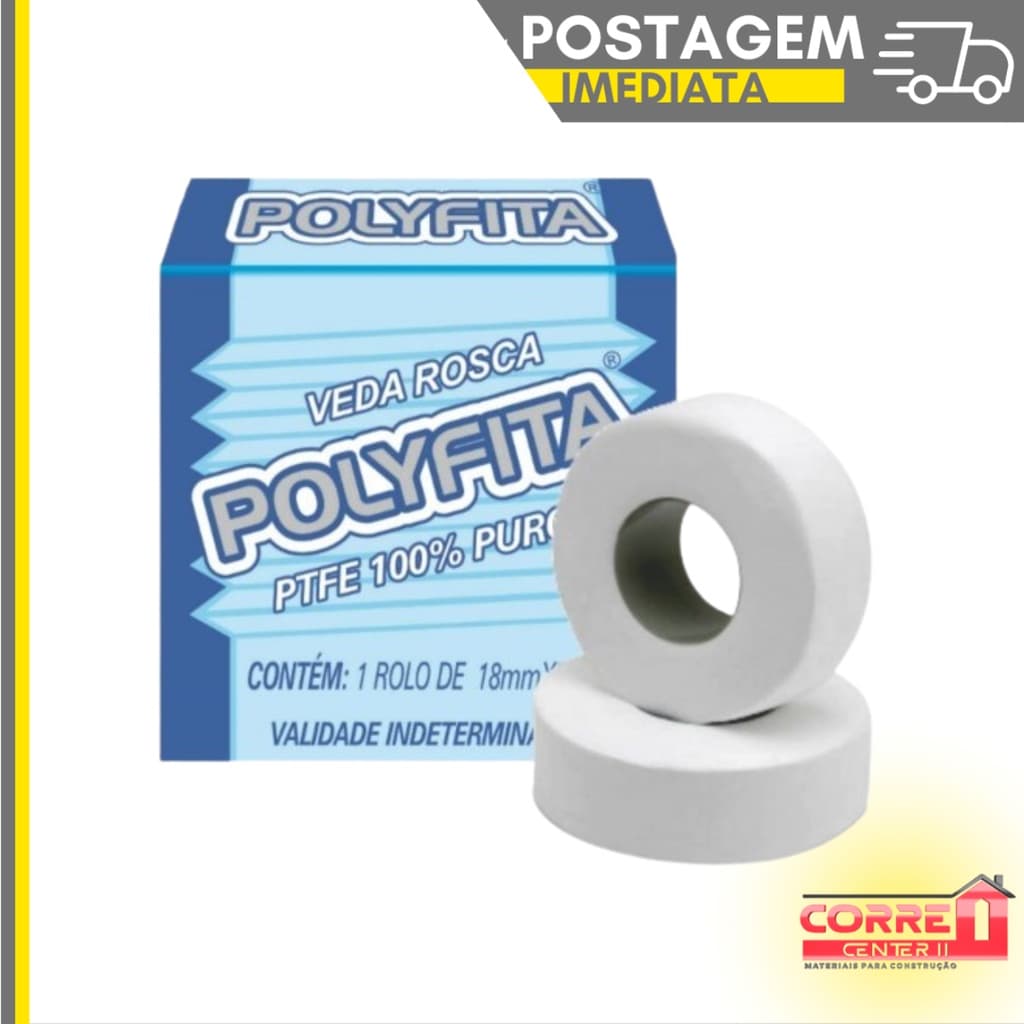 Fita Veda Rosca Polyfita 18mm 10 e 50 mts